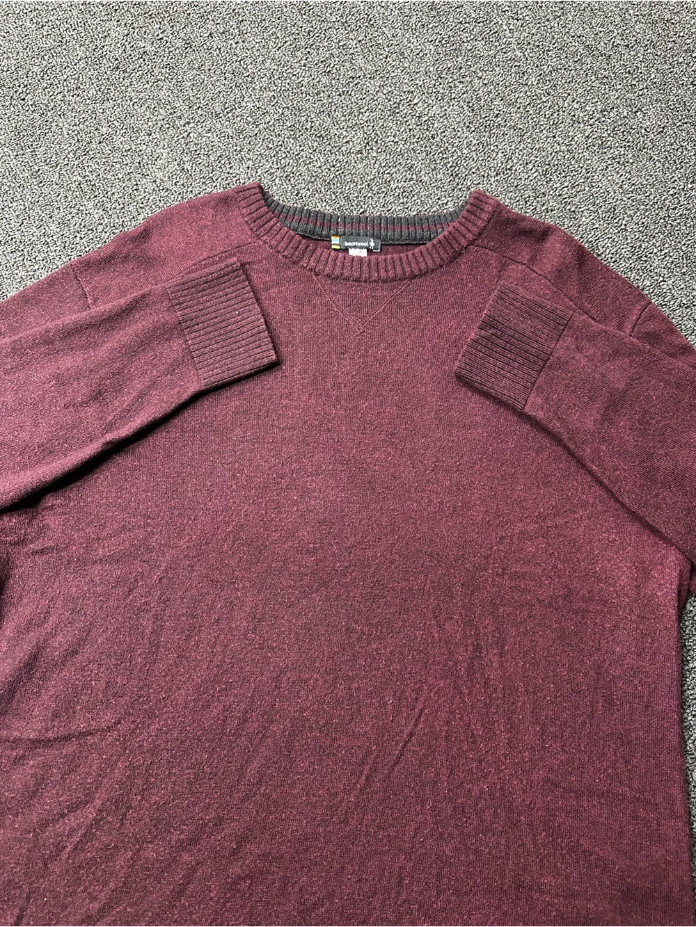 Smartwool Men’s XL Crew Neck Sweater Merino Wool Blend Maroon